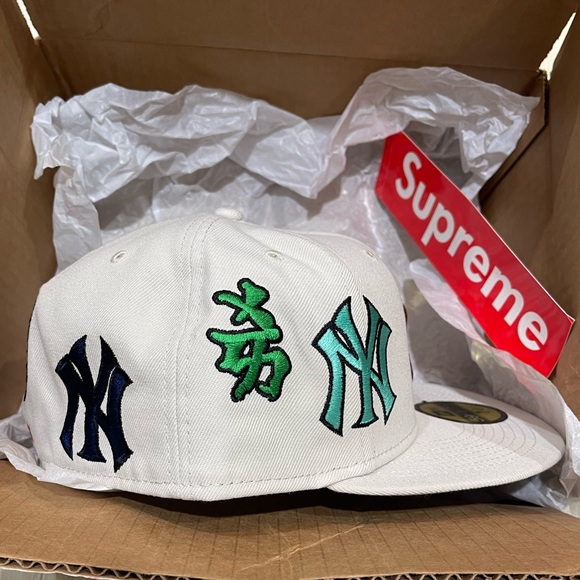 NWT Supreme New York Yankees Kanji New Era Fitted Cap Tan color - Picture 6 of 9